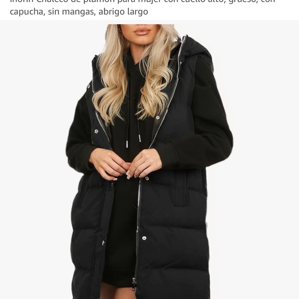 Black Hooded Puffer Vest